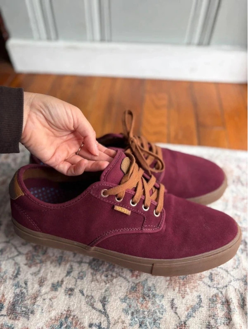 Mens size 13 USA Maroon Red Suede Chima Ferguson Skate Vans
